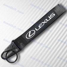 For LEXUS Black Keychain Metal key Ring Hook Strap Lanyard Nylon Universal