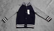 Gymboree Sweater Boys XS 4 Black Gray Button Front Patches Elbow Outdoor