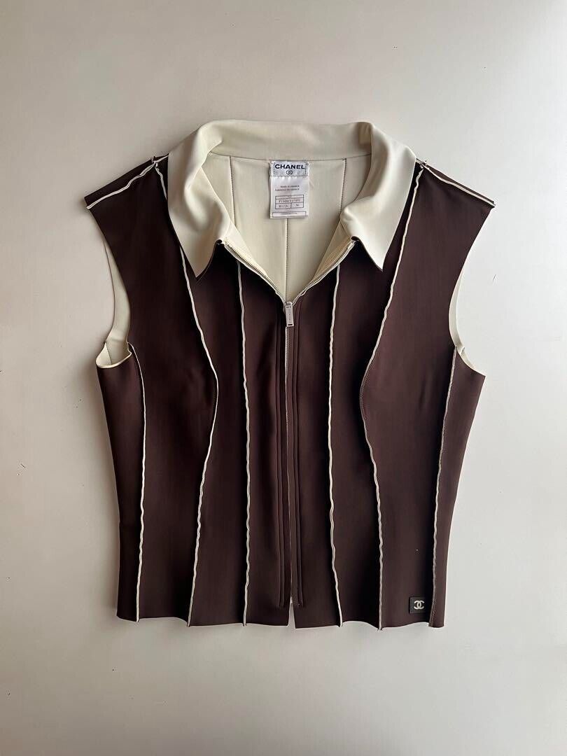 CHANEL SS1999 Line Zip Shirt Size:36 S Women's | eBay CHANEL SS1999 Line Zip Shirt Size:36 S Women's | eBay