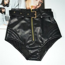Pantaloni In Pelle Corti Alta Vita Da Donna Per Nightclub Bar DJ Dance Jazz