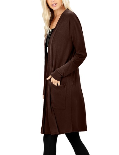NE PEOPLE Damen Basic Langarm vorne offen lässig Taschen Cardigan NEUJ1440 - Bild 55 von 125