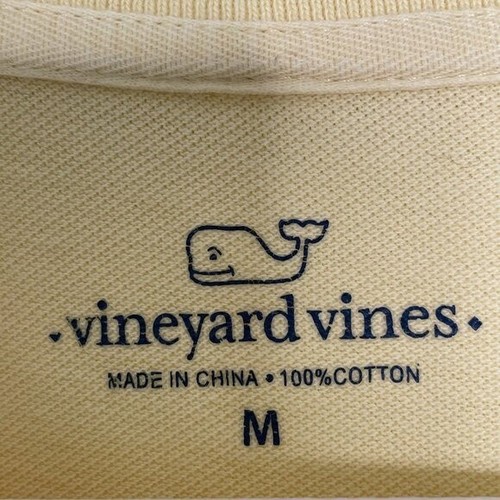 Polo Vineyard Vines Manga Corta Amarillo Pastel Para Hombre Mediano M 100% Algodón Preppy - Imagen 4 de 6