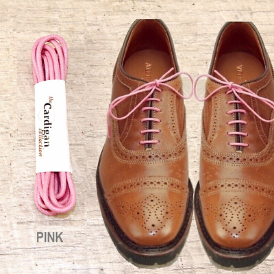 PINK   Waxed Cotton SHOELACES Laces (any qty = one ship chg) Allen Edmonds