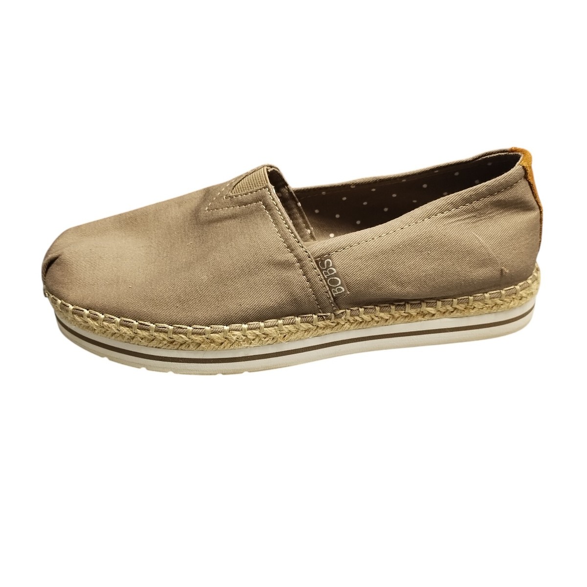 Bobs By Skechers Espadrille Shoes Womens Taupe Memory Foam Slip On  SN32719