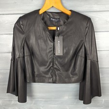 Marciano Women's Xs Black Polyethylene Jacket Wizard Sleeve Cropped La Pu Jacket