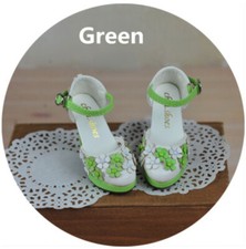 1/4MSD 1/3SD BJD Shoes Steric Flowers High Heels Doll Stilettos Sandals Green AE