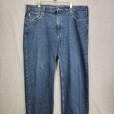 Carhartt Jeans Mens 42x32 Relaxed Fit Tapered Leg Blue Denim