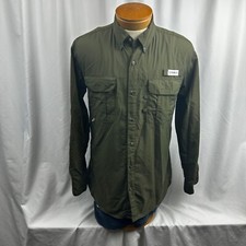 Magellan Mens Green Long Sleeve Button Up Vented Fishing Shirt Size S