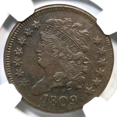 1809 C-2 R-3 NGC XF 40 Classic Head Half Cent Coin 1/2c