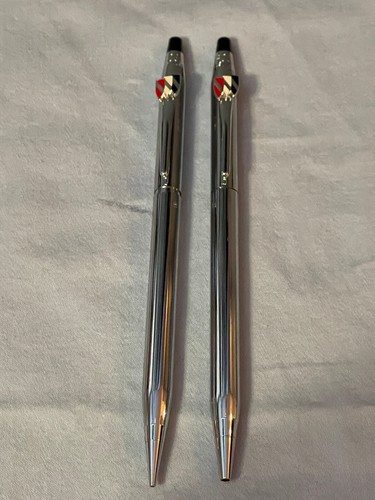 Genuine CROSS BUICK Emblem Logo Silver Ballpoint Pen and Pencil Writing Set - Picture 5 of 5