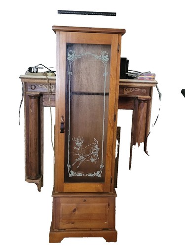 Harley-Davidson Genuine Oil Can Dart Board Cabinet - Black Wooden