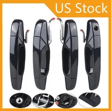 4PCS Door Handle Gloss Black Fits For 2007-2013 Chevy Tahoe Silverado GMC Yukon