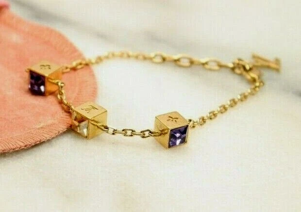 Louis Vuitton Gamble Crystal Gold Tone Necklace For Sale at