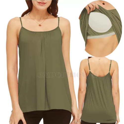 Women Plus Size Tank Tops Loose Casual Summer Top Pleated Flowy Adjustable Strap - Picture 22 of 55