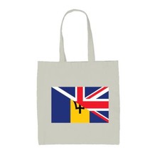 Half Flag Barbados Union Jack - Canvas Tote Bag - UK Flags Bridgetown Britain