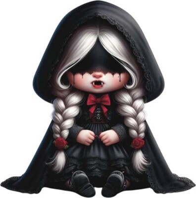 Halloween Vampir Gothic Mädchen Wandbild Schlafzimmer Dekor Vinyl Aufkleber Abziehbild 6 Größen