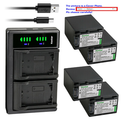 Kastar Battery LCD Dual Charger for NP-FH100 Sony HDR-XR100 HDR-XR105 HDR-XR106