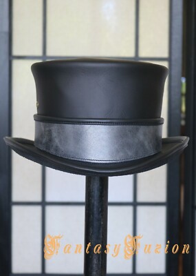 Steampunk Hat Adventurer Explorer Leather Top Hat Standard with