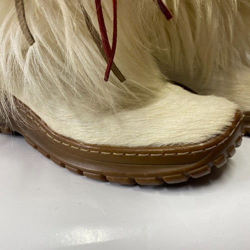 Pajar Scarlet Womens US 9.5 Boots Ivory Goat Fur Round Toe Mid-Calf Winter Boots - Picture 3 of 12