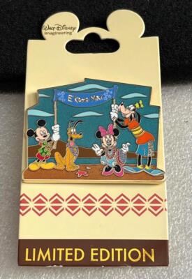 Disney WDI Fab 4 Pluto Goofy Minnie Polynesian Resort E komo Mai LE 250 Pin