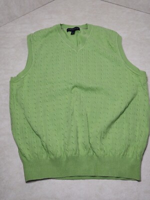 Tommy Hilfiger Golf Men's Large Green Cotton Knit Pullover Sport