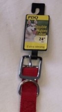 PQ 1 3/4" Double Nylon DOG COLLAR 24" Awesome Red Color, Very Strong