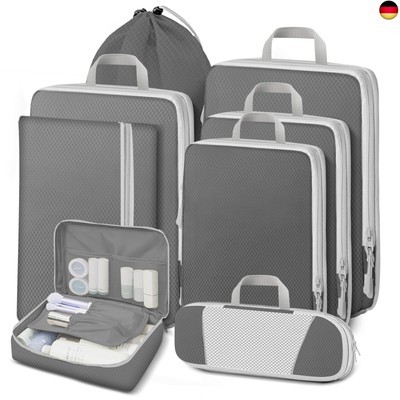 Lannvan Koffer Organizer Set 8 Teilige,Platzsparendes Packing Cubes