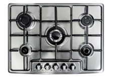 PIANO COTTURA 70 CM INCASSO ACCIAIO GAS METANO GPL 75 INOX 5 FUOCHI SLIM