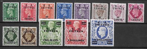Eritrea 1950 definitivi montati come nuovi. SG gatto £100