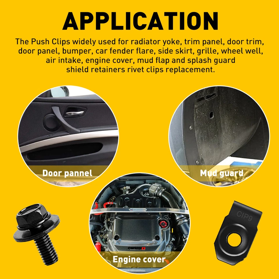 Bumper Clips Fender Trim Auto Push Pin Rivet Fastener For Toyota Ford EOA - Image 4 of 4