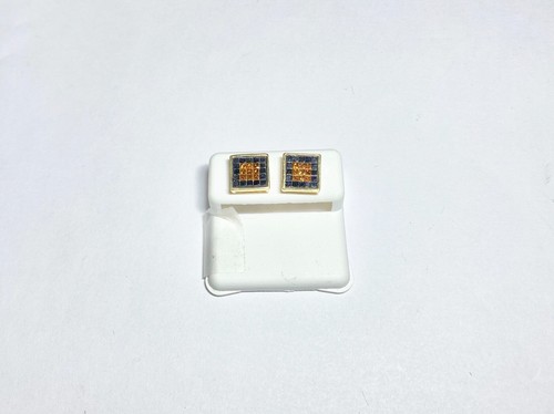 14k Yellow Gold Earrings with 1.4cts Black and Red Diamonds - Picture 7 of 8