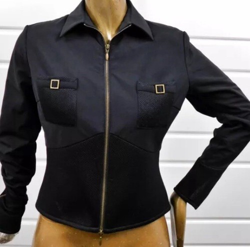 Anne Fontaine Maguy Black Zip Jacket sz 3