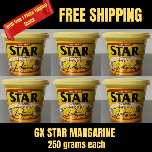 FREE SHIP STAR MARGARINE 6 PIECES x 250g EACH WITH 1 FREE FILIPINO SNACK PINOY - Afbeelding 1 van 1