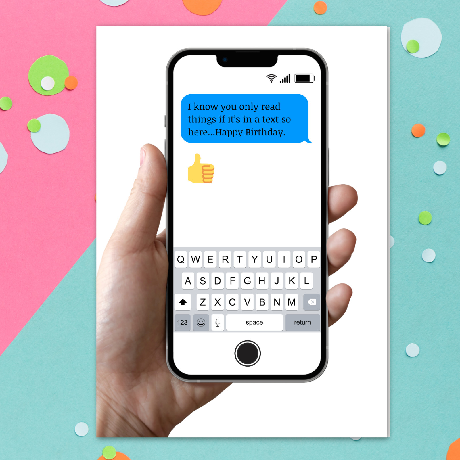 Lustige Geburtstagskarte von Quirky Cards - SMS-Design - urkomisches Gag-Geschenk