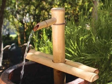 Bamboo Zen Water Fountain w Electric Pump Adjustable Split-Resistant DIY Kit NEW