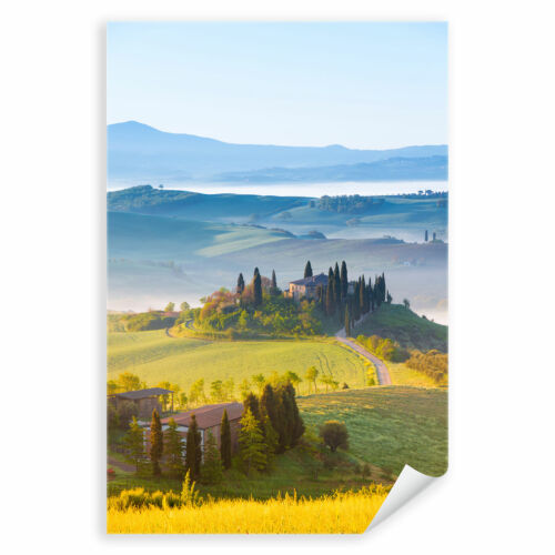 Póster 3395 lienzo Toscana, paisaje sol Italia pueblo prado - Imagen 1 de 7