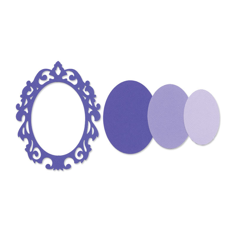 Sizzix Framelits Dies - Frame Oval With Ornate Edges x3 Nesting Set