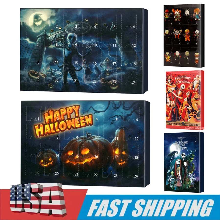 2025 Halloween Advent Calendar Contains 24 Gifts Horror Movie Figures Kids Gift - Image 2 of 4