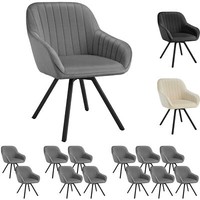 Armchair Dining Chair Accent Swivel Velvet Look Thick Padding Office Chairs