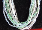 Vintage 10 Strand Blue, Green, Gray and White Seed Bead 20" Necklace w/ Earrings — photo 4