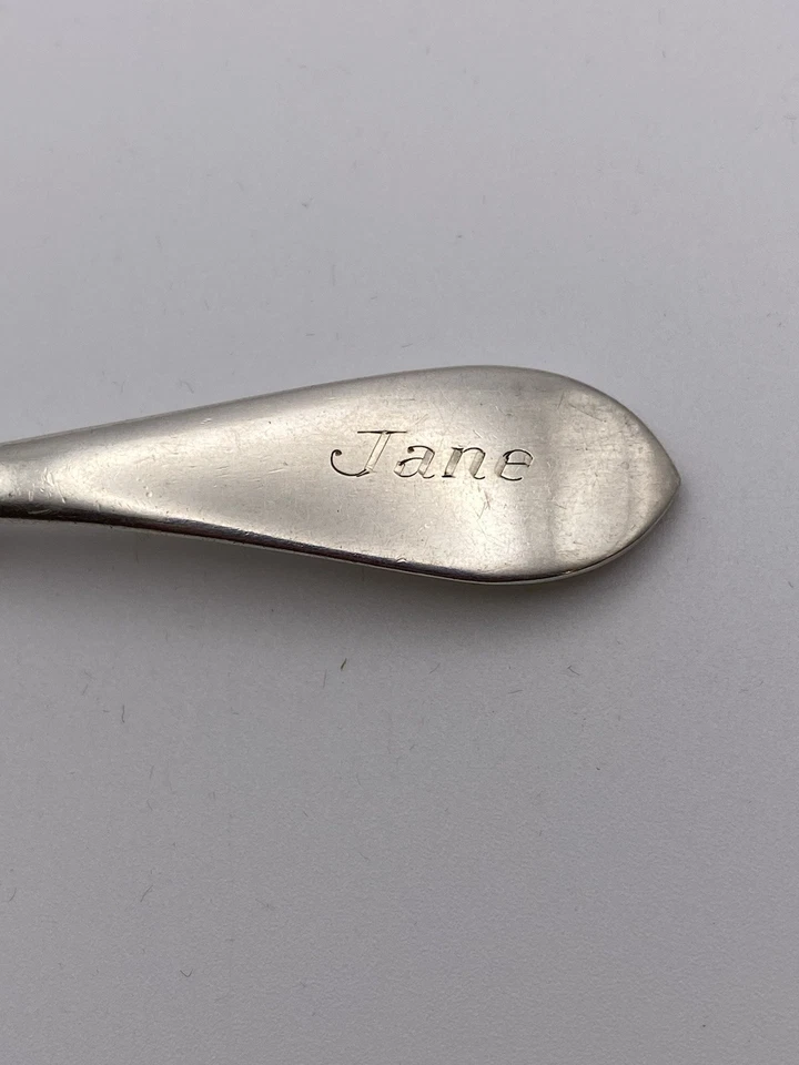 Intriguing Kirk Sterling Silver Baby Spoon w/Monogram "Jane" + Date "5-1-41" - Image 3 of 4