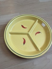 Tappas Servierteller Fondue Teller Gelb Chilli México Spanisch Vorspeisen