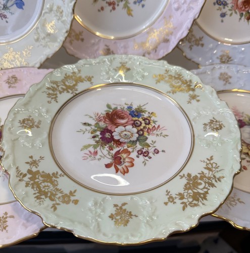 Vintage Hammersley & Co. Bone China Floral cabinet Plate Signed F. Howard 12pc - Picture 4 of 15