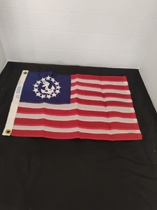 Vintage Emerson Flag Co Fouled Anchor Ensign Nylon Flag 12 X 18" Made In USA 
