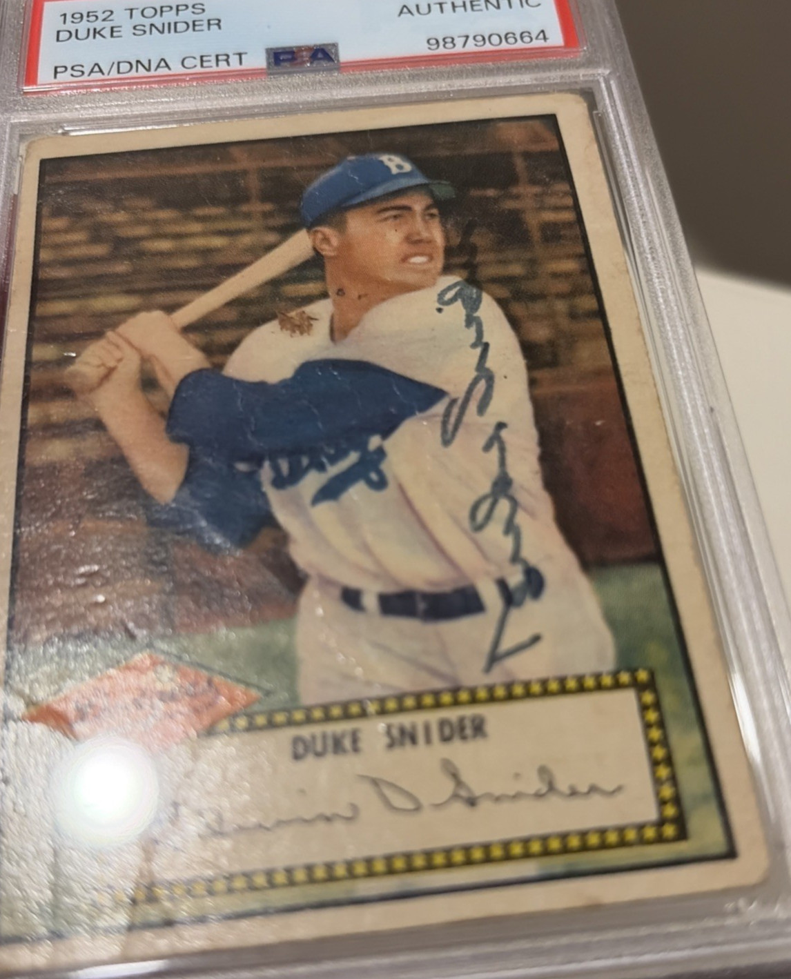 1952 Topps Duke Snider Signed Baseball Card #37 PSA/DNA Certified Auto HOF view 4