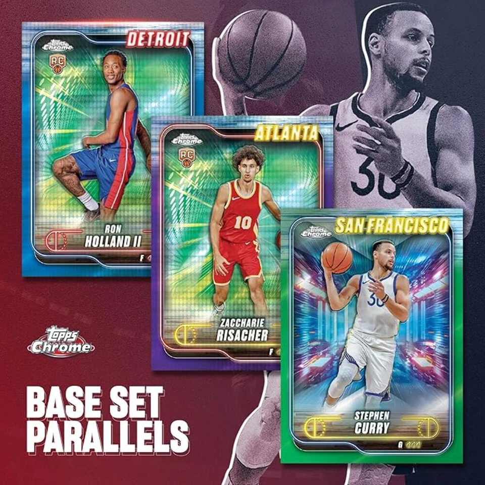 2024-25 Topps Chrome NBA Basketball Blaster Box + LeBron James Funko Pop #172 LA - Image 3 of 4