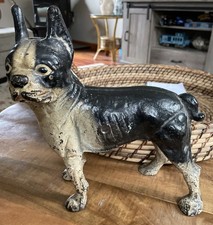 Antique Hubley Boston Terrier Dog Cast Iron Doorstop Original Condition 9