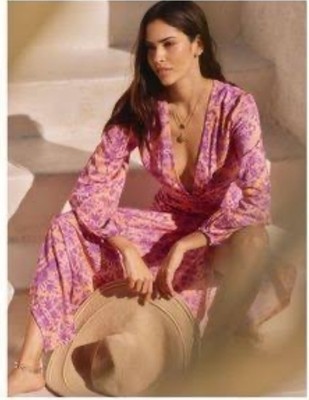 NWT $208 Sz XS Luli Fama READY WEAR Maxi Dress Swim Cover ANTHROPOLOGIE