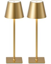 Cordless Table Lamp 2 Pack LED Portable 4000mAh Rechargeable Gold Desk Lamps