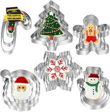 Christmas Cookie Cutters - 18 Pcs Holiday Cookie Cutter Set - Santa Face, Christ